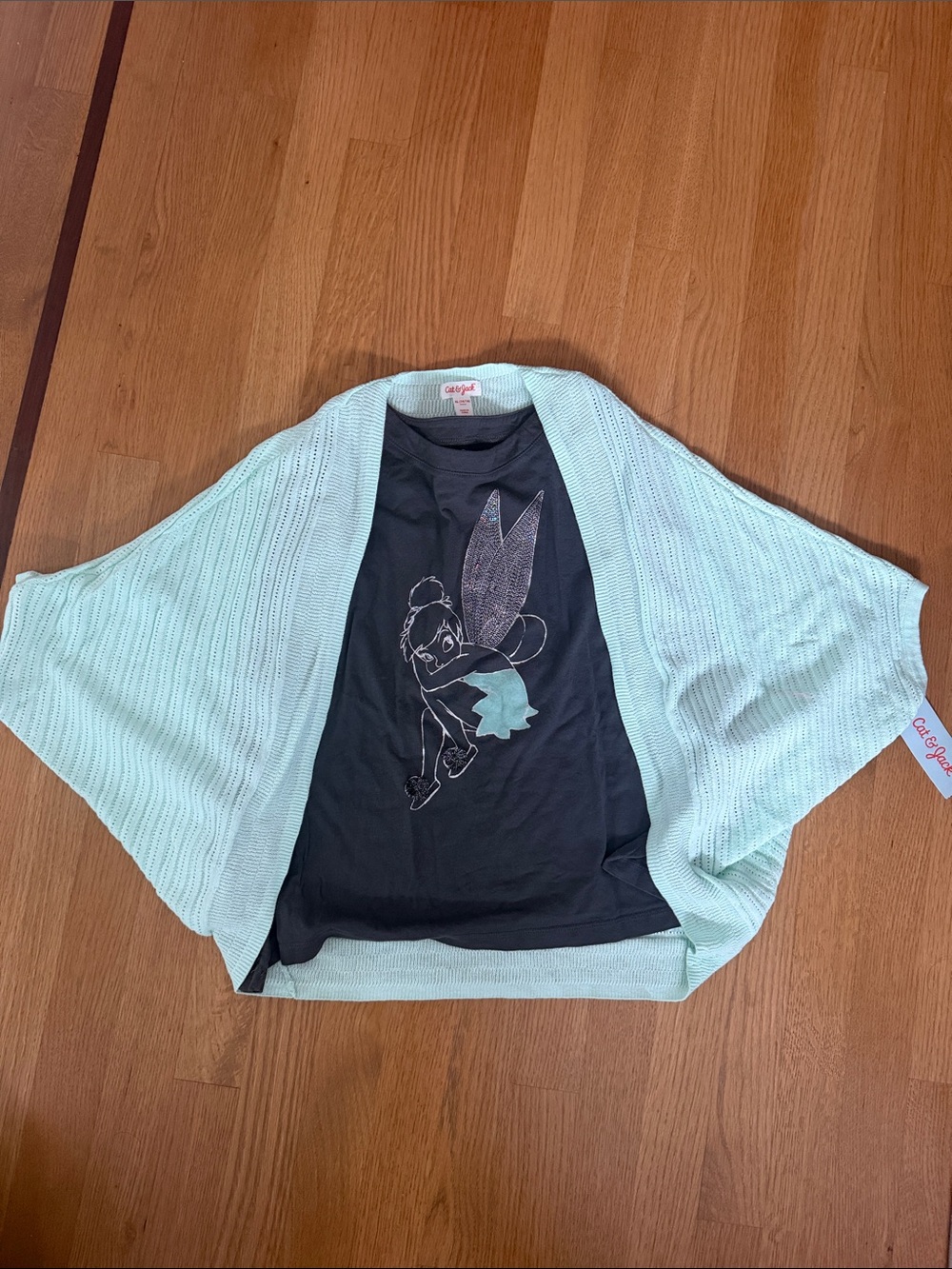 Tinkerbell cardigan and shirt set